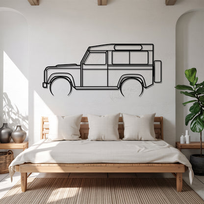 Defender 90 Detailed - Car Metal Silhouette Wall Art - Car Enthusiast Gift - Laser-cut Garage Decor