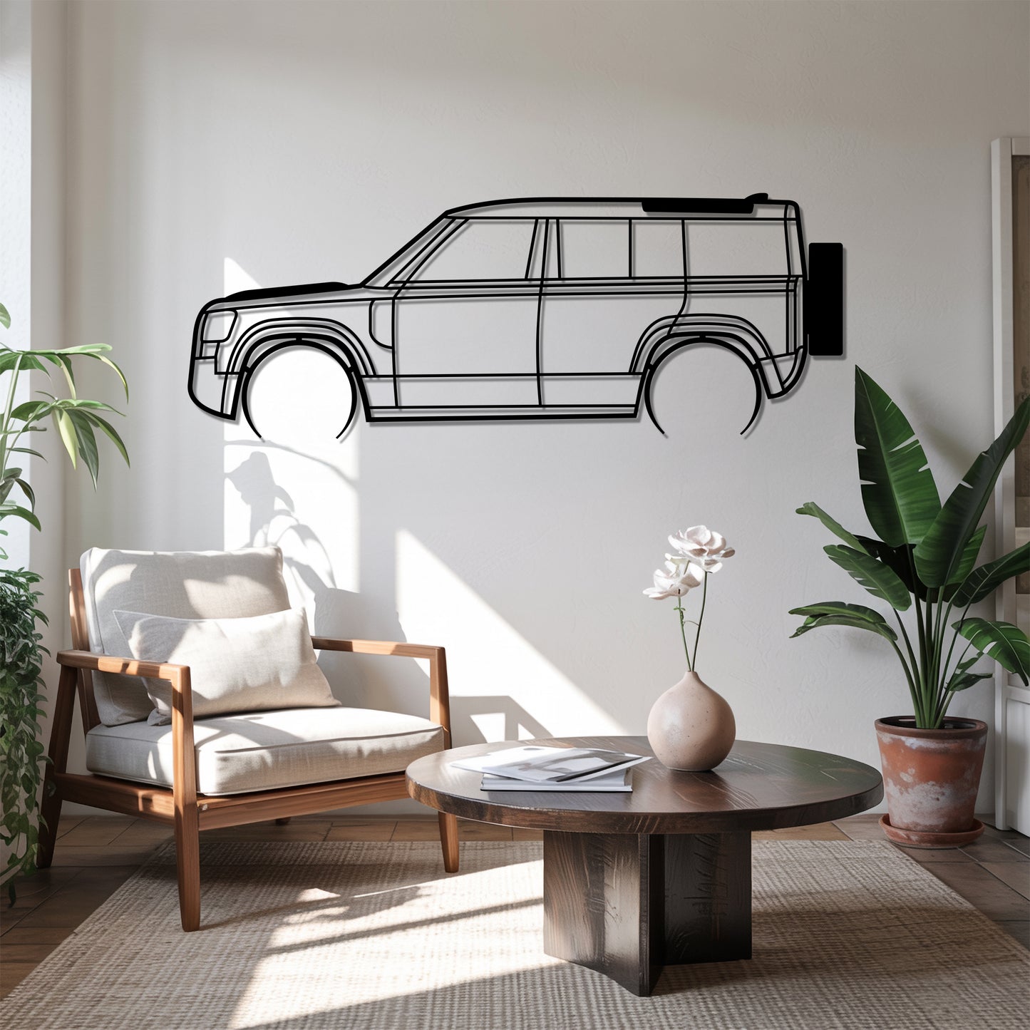 Defender II 110 Detailed - Car Metal Silhouette Wall Art - Car Enthusiast Gift - Laser-cut Garage Decor