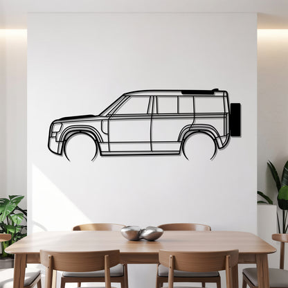 Defender II 110 Detailed - Car Metal Silhouette Wall Art - Car Enthusiast Gift - Laser-cut Garage Decor