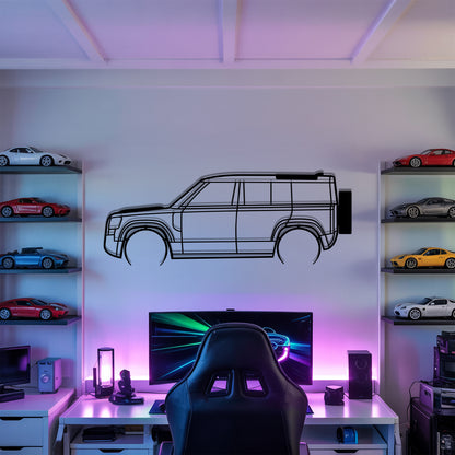 Defender II 110 Detailed - Car Metal Silhouette Wall Art - Car Enthusiast Gift - Laser-cut Garage Decor