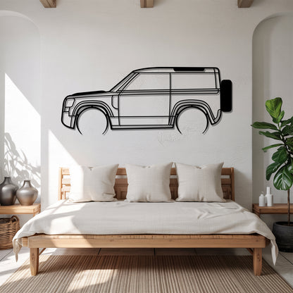 Defender II 90 Detailed - Car Metal Silhouette Wall Art - Car Enthusiast Gift - Laser-cut Garage Decor