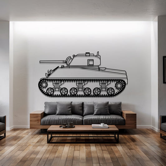 M4A2 Sherman - Metal Wall Art