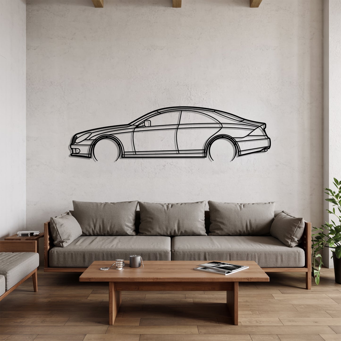 CLS C219 Detailed - Car Metal Silhouette Wall Art - Car Enthusiast Gift - Laser-cut Garage Decor
