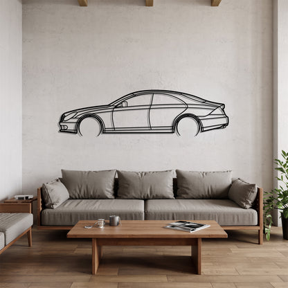 CLS C219 Detailed - Car Metal Silhouette Wall Art - Car Enthusiast Gift - Laser-cut Garage Decor