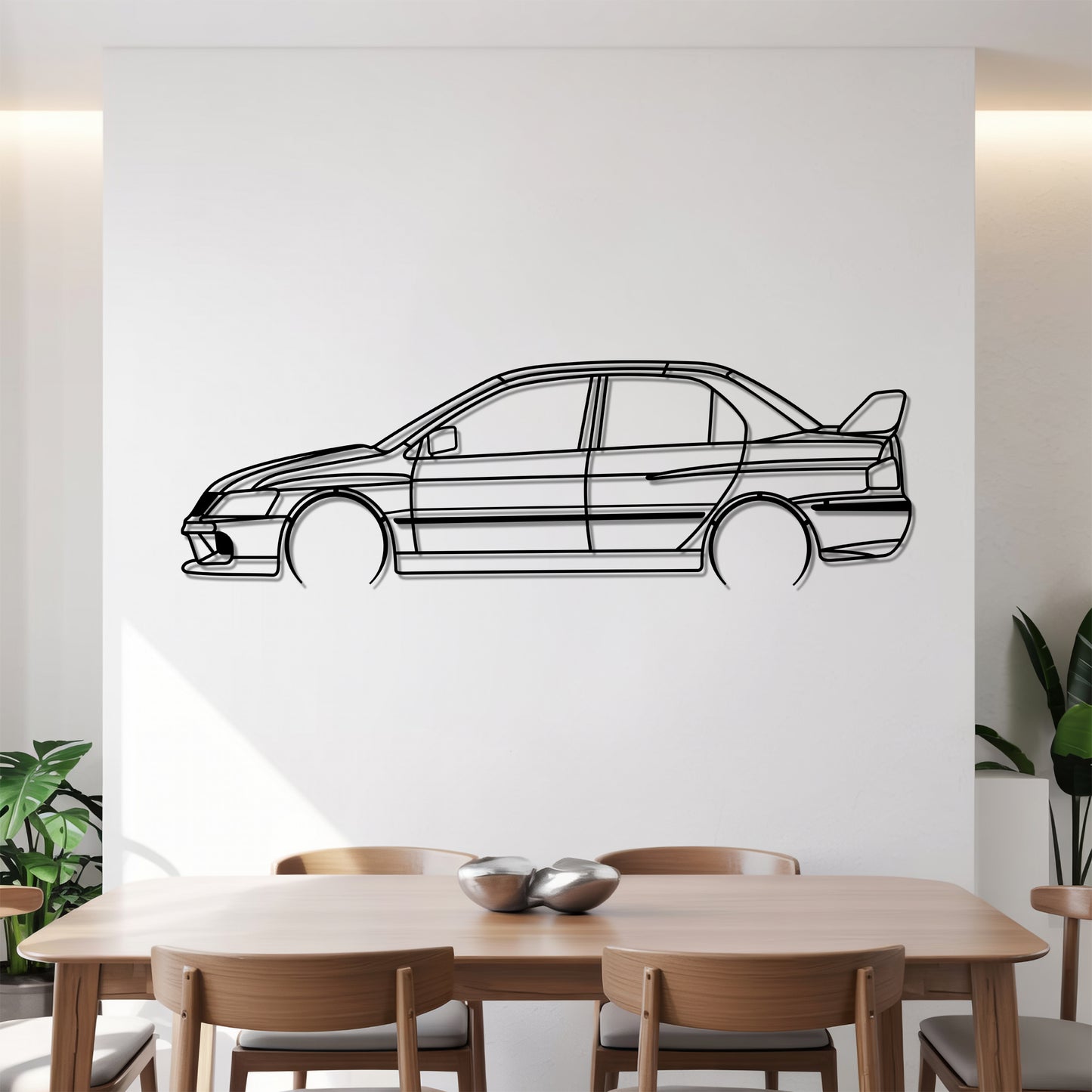 Lancer Evolution IX Detailed - Car Metal Silhouette Wall Art - Car Enthusiast Gift - Laser-cut Garage Decor