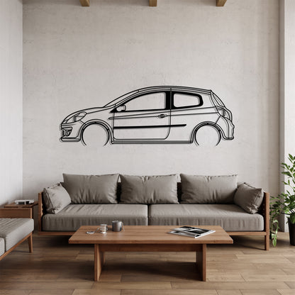 Clio III 2-door Detailed - Car Metal Silhouette Wall Art - Car Enthusiast Gift - Laser-cut Garage Decor