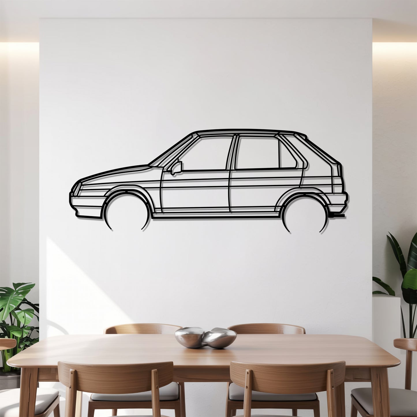 Favorit Detailed - Car Metal Silhouette Wall Art - Car Enthusiast Gift - Laser-cut Garage Decor