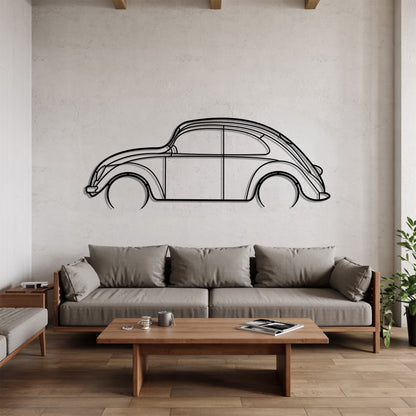 Beetle Detailed - Car Metal Silhouette Wall Art - Car Enthusiast Gift - Laser-cut Garage Decor