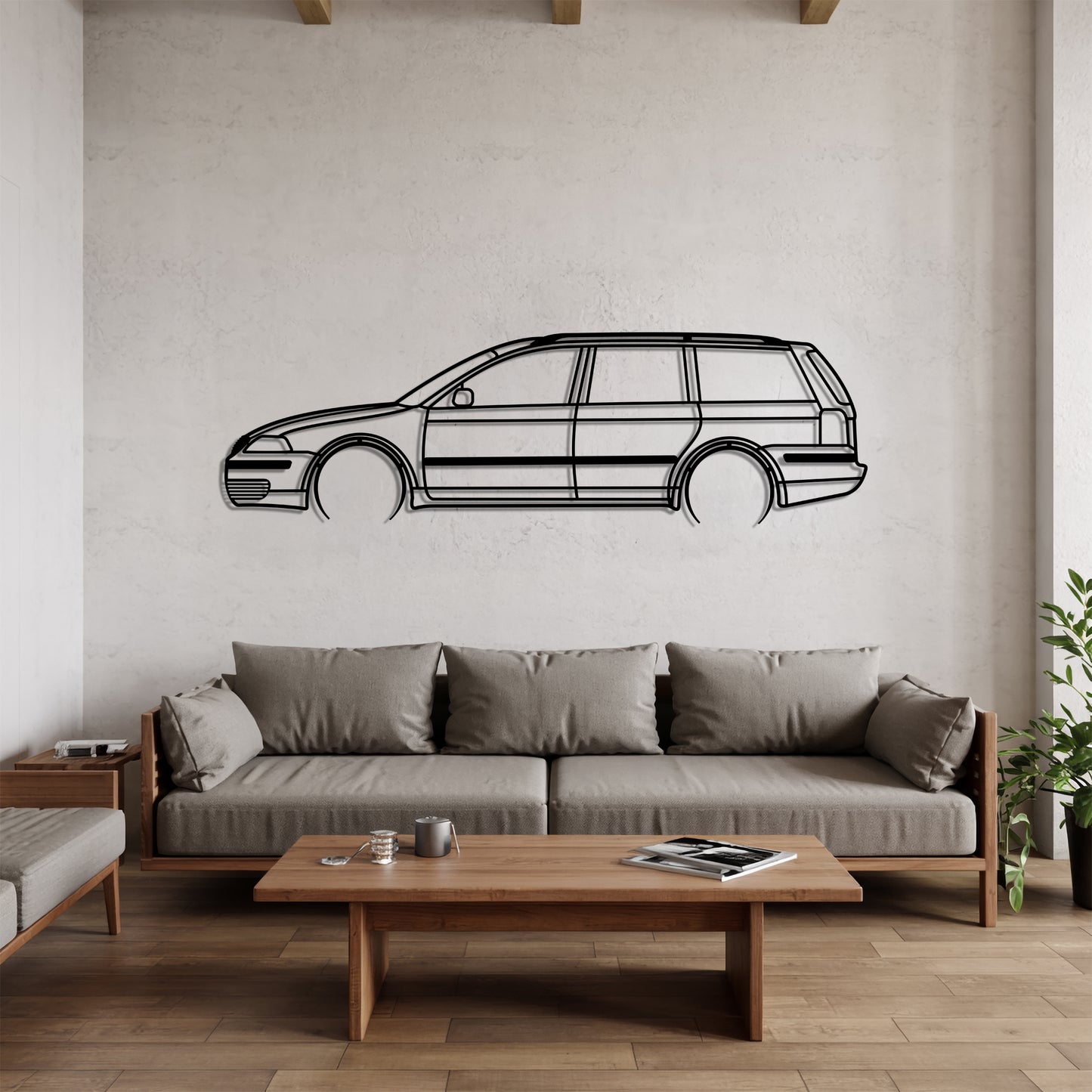 Passat B5 Variant Detailed - Car Metal Silhouette Wall Art - Car Enthusiast Gift - Laser-cut Garage Decor