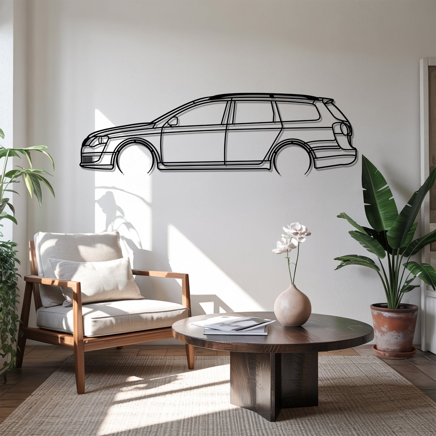 Passat B6 Variant Detailed - Car Metal Silhouette Wall Art - Car Enthusiast Gift - Laser-cut Garage Decor