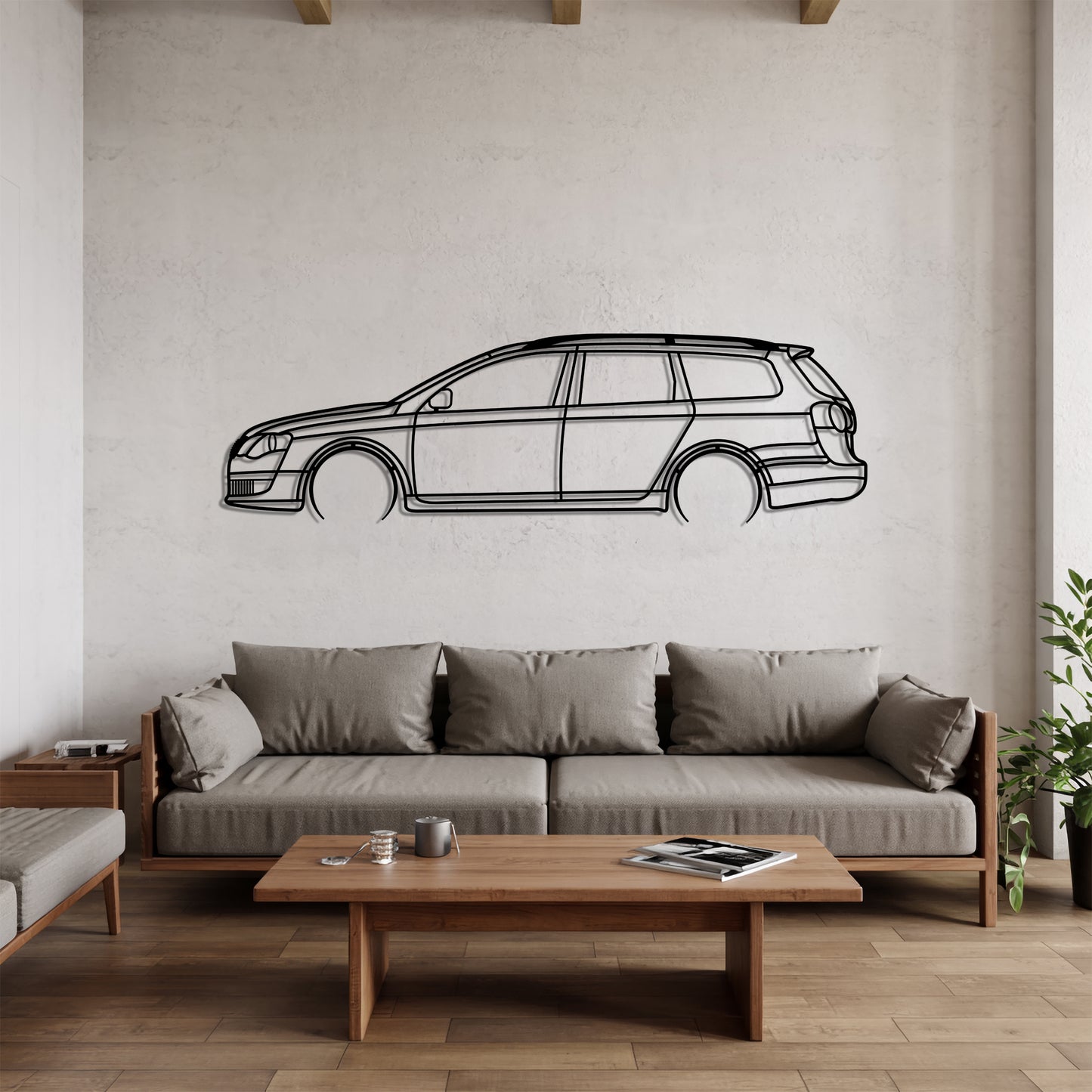 Passat B6 Variant Detailed - Car Metal Silhouette Wall Art - Car Enthusiast Gift - Laser-cut Garage Decor