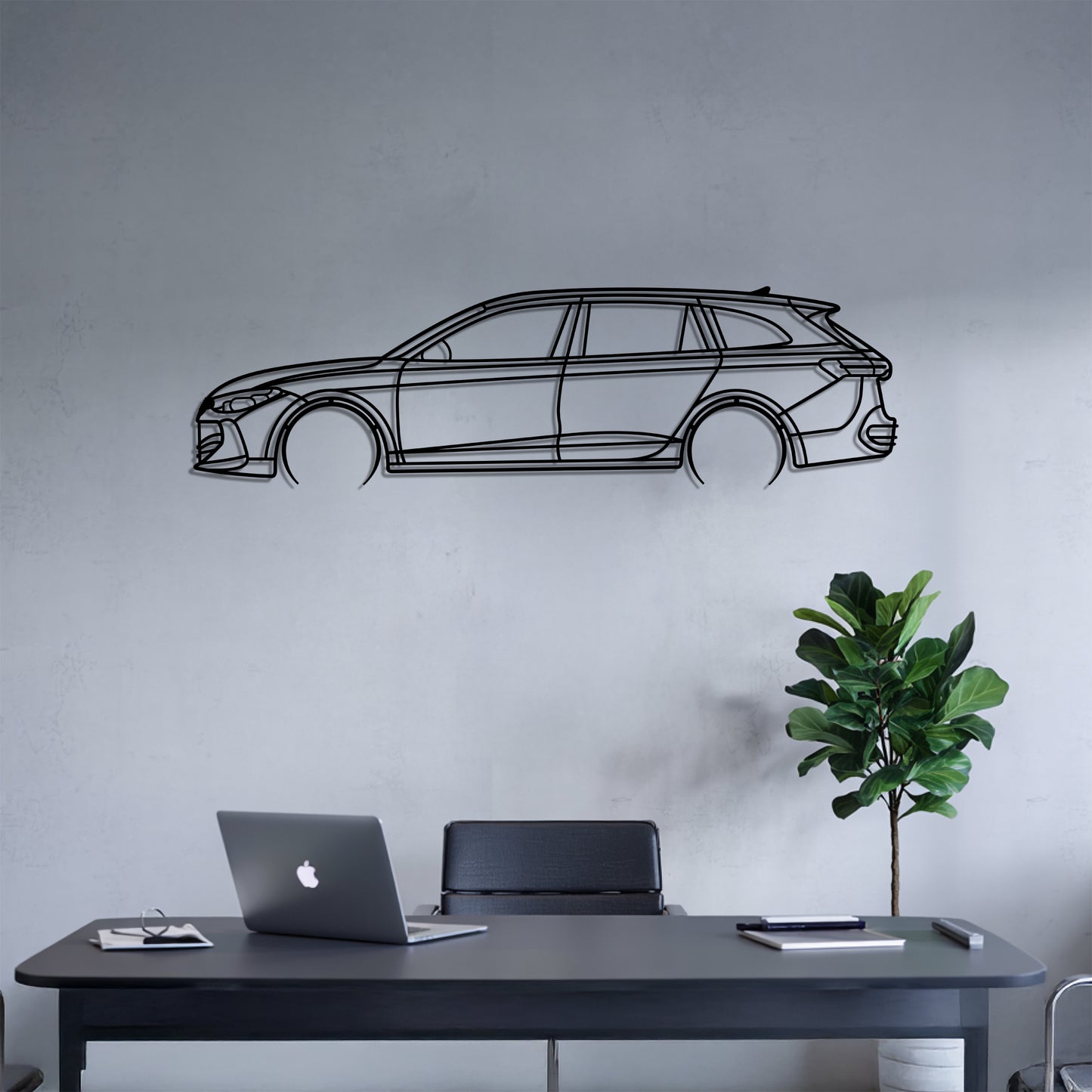 Passat B9 Variant Detailed - Car Metal Silhouette Wall Art - Car Enthusiast Gift - Laser-cut Garage Decor