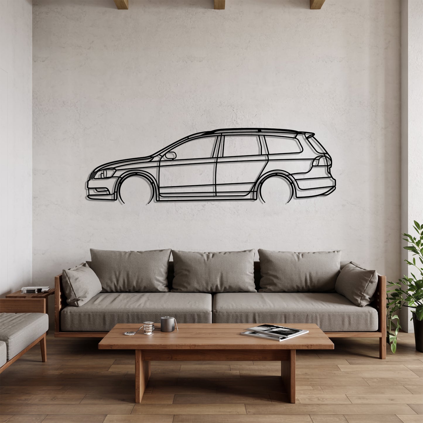 Passat B7 Variant Detailed - Car Metal Silhouette Wall Art - Car Enthusiast Gift - Laser-cut Garage Decor
