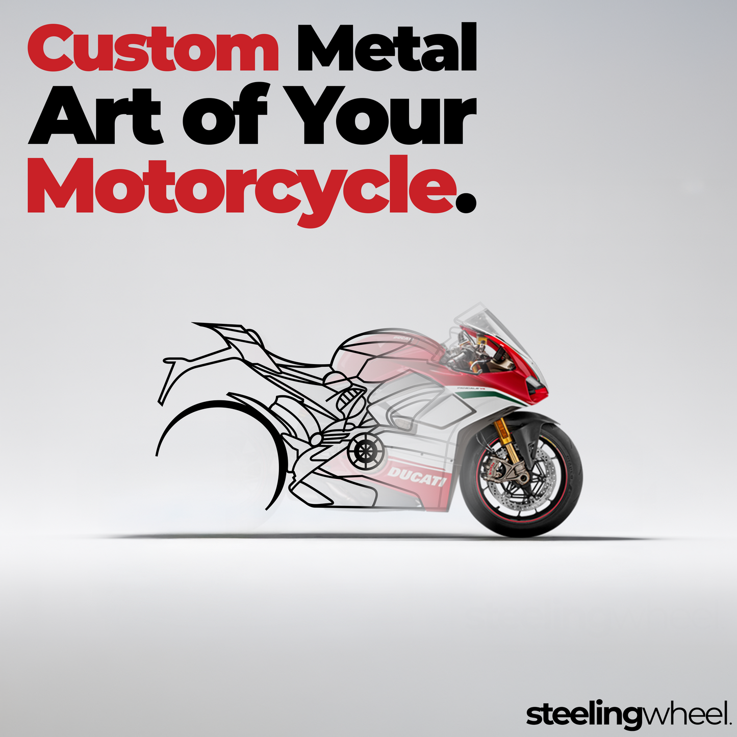 Custom Motorcycle Silhouette - Metal Wall Art