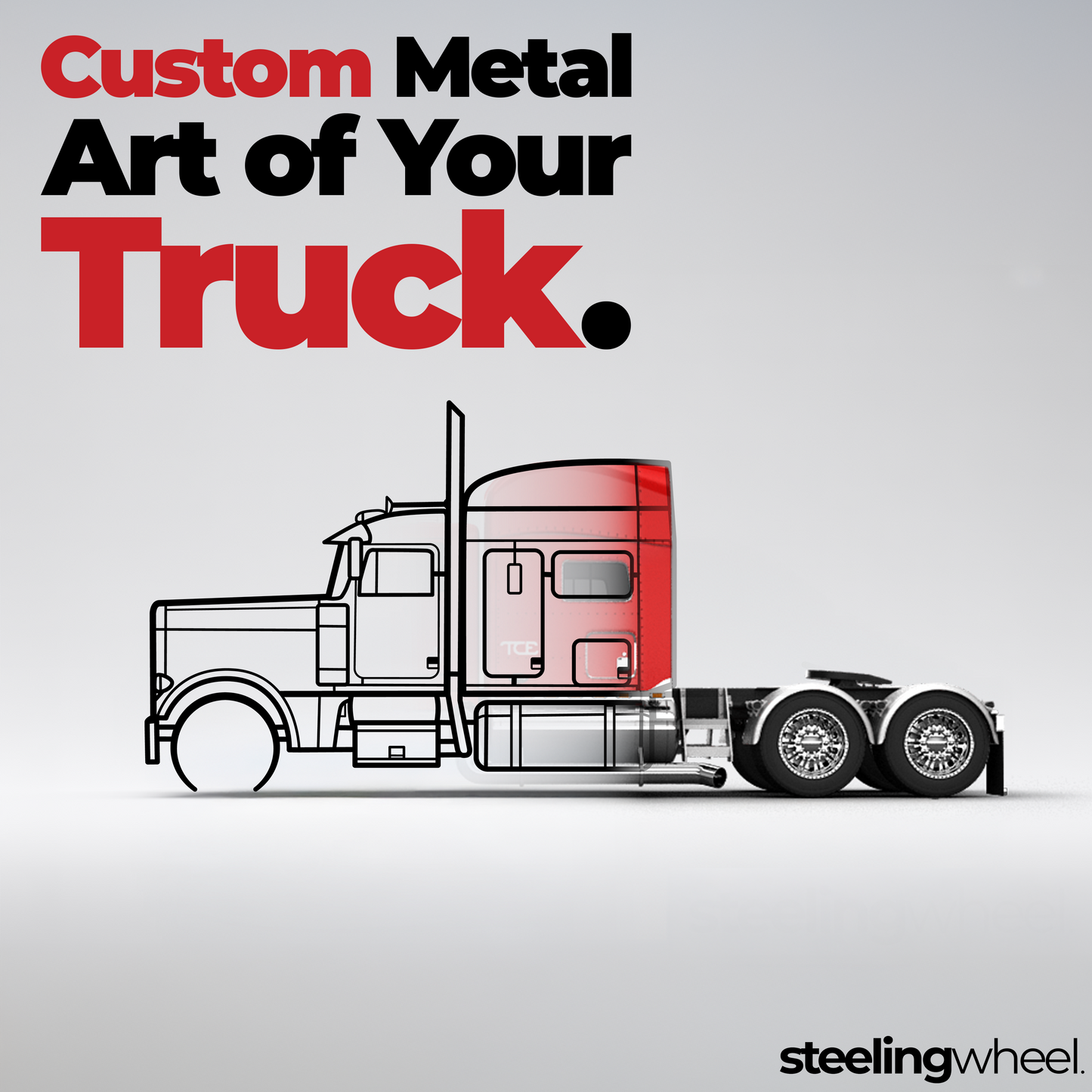Custom Truck Silhouette - Metal Wall Art